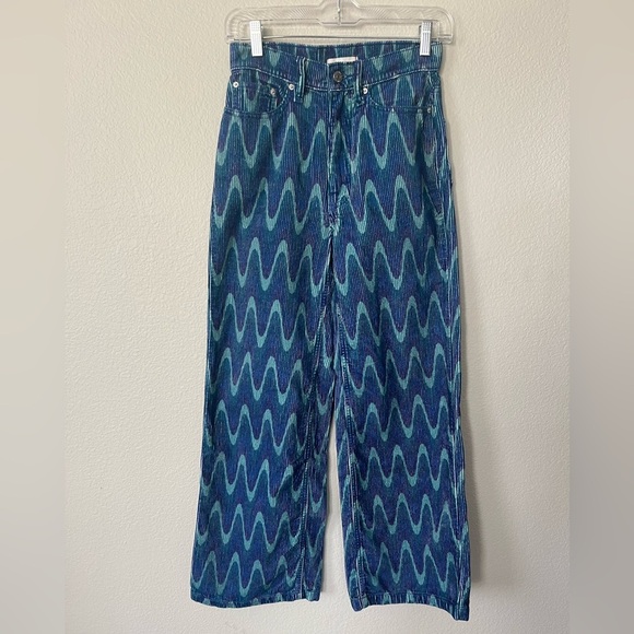 BDG Urban Outfitters High And Wide Corduroy Pant in Blue Wave Women’s Size 25 - Picture 4 of 16